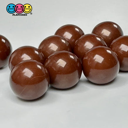 Chocolate Brown Boba Beads Fake Food Malted Ball Candy Not Edible Acrylic Balls Faux Decoden 19 Mm