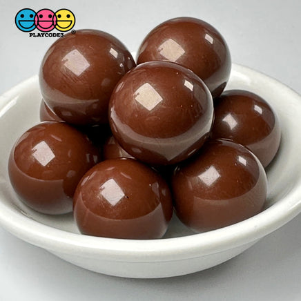 Chocolate Brown Boba Beads Fake Food Malted Ball Candy Not Edible Acrylic Balls Faux Decoden 19 Mm