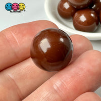 Chocolate Brown Boba Beads Fake Food Malted Ball Candy Not Edible Acrylic Balls Faux Decoden 19 Mm