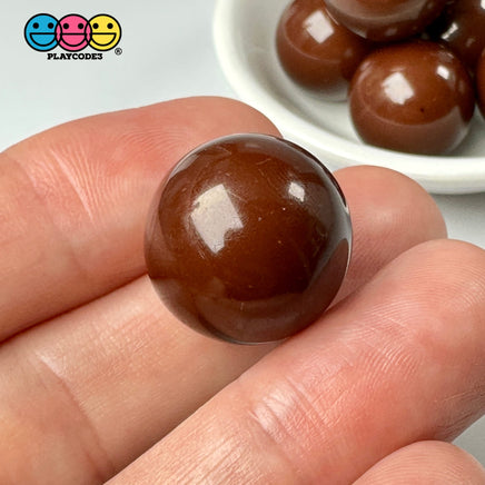 Chocolate Brown Boba Beads Fake Food Malted Ball Candy Not Edible Acrylic Balls Faux Decoden 19 Mm