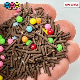 Chocolate Brownie Rainbow Cake Funfetti Fake Clay Sprinkles Decoden Fimo Jimmies Playcode3 10 Grams