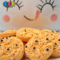 Chocolate Chip Lite Colored Cookies Flatback Charms Mini Charm Fake Food Cookie Cabochons 10 Pcs