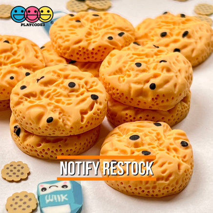 Chocolate Chip Lite Colored Cookies Flatback Charms Mini Charm Fake Food Cookie Cabochons 10 Pcs