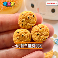 Chocolate Chip Lite Colored Cookies Flatback Charms Mini Charm Fake Food Cookie Cabochons 10 Pcs