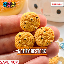 Chocolate Chip Lite Colored Cookies Flatback Charms Mini Charm Fake Food Cookie Cabochons 10 Pcs