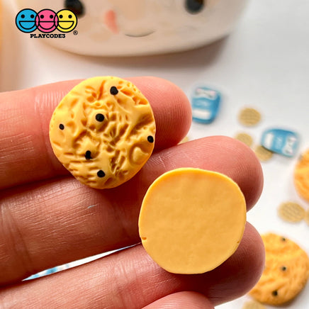 Chocolate Chip Lite Colored Cookies Flatback Charms Mini Charm Fake Food Cookie Cabochons 10 Pcs