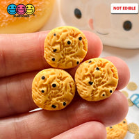 Chocolate Chip Lite Colored Cookies Flatback Charms Mini Charm Fake Food Cookie Cabochons 10 Pcs