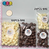 Chocolate Chips Kisses Drops White Chocolates Chip Fake Food Realistic Charm Cabochons 25/100 Pcs