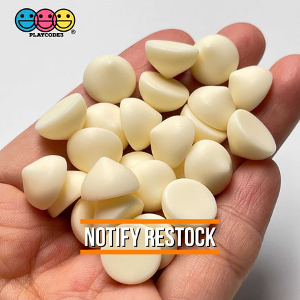 Chocolate Chips Kisses Drops White Chocolates Chip Fake Food Realistic Charm Cabochons 25 Pcs