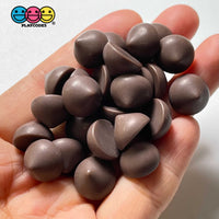 Chocolate Chips Kisses Drops White Chocolates Chip Fake Food Realistic Charm Cabochons 25 Pcs