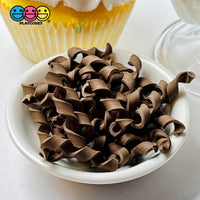 Chocolate Curls Fake Candy Charm Cabochon Polymer Clay Bake Decoden 20 Pcs
