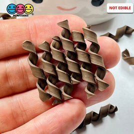 Chocolate Curls Fake Candy Charm Cabochon Polymer Clay Bake Decoden 20 Pcs
