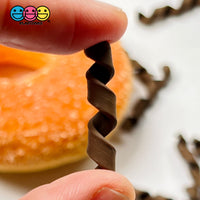 Chocolate Curls Fake Candy Charm Cabochon Polymer Clay Bake Decoden 20 Pcs