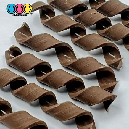 Chocolate Curls Fake Candy Charm Cabochon Polymer Clay Bake Decoden 20 Pcs