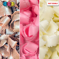 Chocolate Strawberry Vanilla White Curls Shavings Faux Food Realistic Fake Bake Plastic Toppers