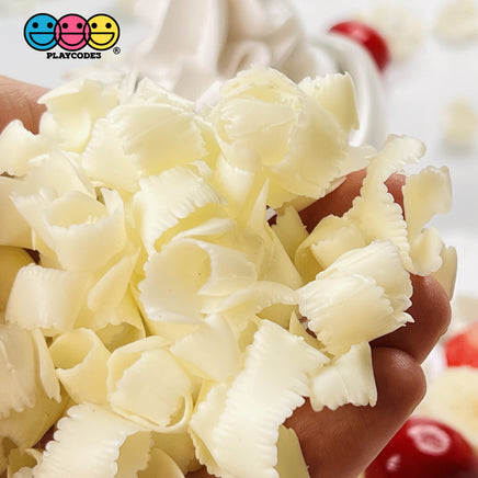 Chocolate Strawberry Vanilla White Curls Shavings Faux Food Realistic Fake Bake Plastic Toppers