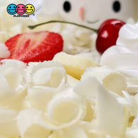 Chocolate Strawberry Vanilla White Curls Shavings Faux Food Realistic Fake Bake Plastic Toppers