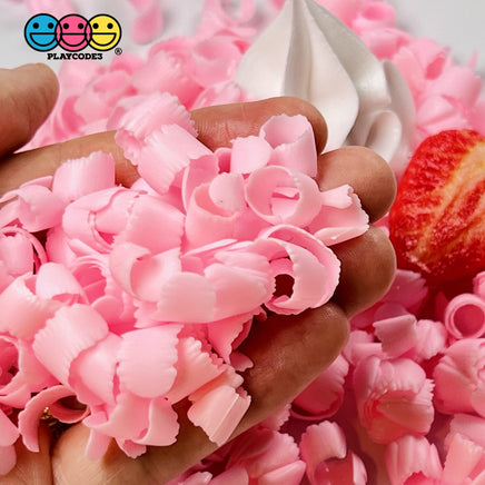 Chocolate Strawberry Vanilla White Curls Shavings Faux Food Realistic Fake Bake Plastic Toppers