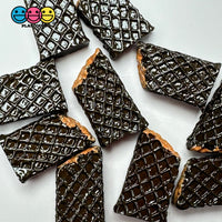 Playcode3 Llcfake Miniature Chocolate Waffle Wafer Bars Debbie Food Cabochons Decoden Charm 10 Pcs