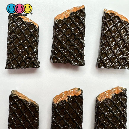 Playcode3 Llcfake Miniature Chocolate Waffle Wafer Bars Debbie Food Cabochons Decoden Charm 10 Pcs