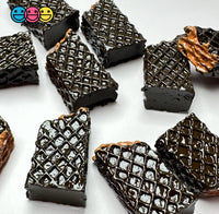 Playcode3 Llcfake Miniature Chocolate Waffle Wafer Bars Debbie Food Cabochons Decoden Charm 10 Pcs