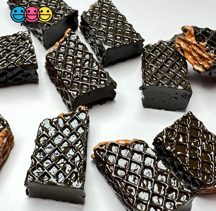 Playcode3 Llcfake Miniature Chocolate Waffle Wafer Bars Debbie Food Cabochons Decoden Charm 10 Pcs