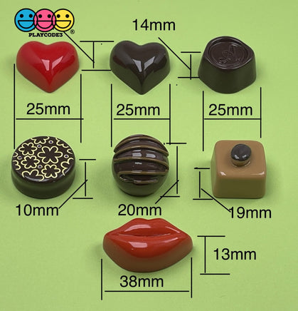 Chocolates Assorted Truffles Gourmet Fake Hard Candy Charms Cabochon Charm