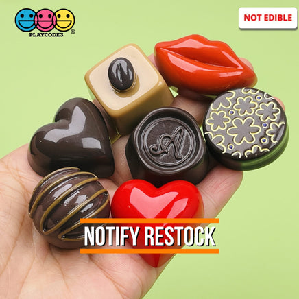 Chocolates Assorted Truffles Gourmet Fake Hard Candy Charms Cabochon Charm