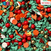 Christmas And Autumn Mix Faux Sprinkle Fimo Beads Mistletoe Funfetti 20 Grams
