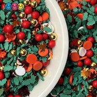 Christmas And Autumn Mix Faux Sprinkle Fimo Beads Mistletoe Funfetti