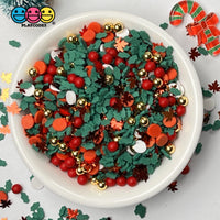 Christmas And Autumn Mix Faux Sprinkle Fimo Beads Mistletoe Funfetti