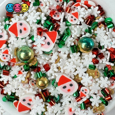 Christmas Bingsu Gingerbreadman Snowflakes Santa Clause Fake Clay Sprinkles Decoden Fimo Jimmies