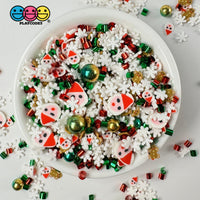 Christmas Bingsu Gingerbreadman Snowflakes Santa Clause Fake Clay Sprinkles Decoden Fimo Jimmies