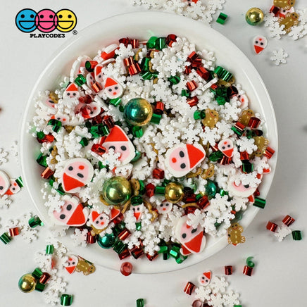 Christmas Bingsu Gingerbreadman Snowflakes Santa Clause Fake Clay Sprinkles Decoden Fimo Jimmies