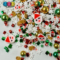 Christmas Bingsu Gingerbreadman Snowflakes Santa Clause Fake Clay Sprinkles Decoden Fimo Jimmies
