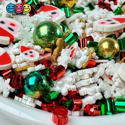 Christmas Bingsu Gingerbreadman Snowflakes Santa Clause Fake Clay Sprinkles Decoden Fimo Jimmies