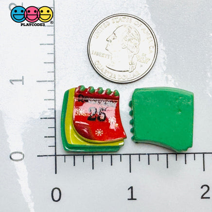 Christmas Calendar December 25 Mini Flatback Cabochons Decoden Charm 10 pcs Charm
