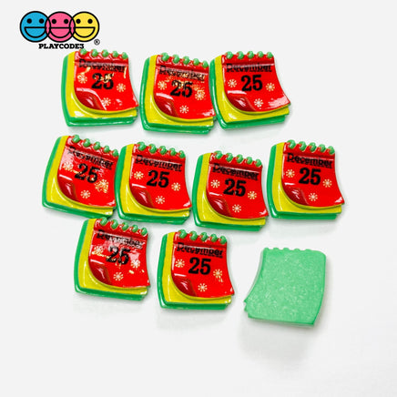 Christmas Calendar December 25 Mini Flatback Cabochons Decoden Charm 10 pcs Charm