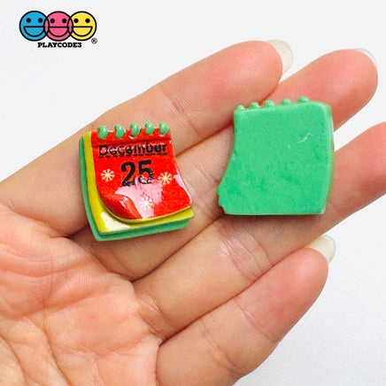 Christmas Calendar December 25 Mini Flatback Cabochons Decoden Charm 10 pcs Charm