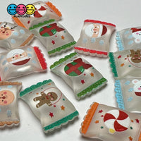 Christmas Candy Fake Peppermint Polar Bear Gingerbread Man Reindeer Holiday Flatback Cabochons