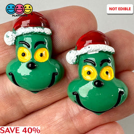 Christmas Character Holiday North Pole Hard Resin Charm Flat Back Cabochons Decoden 10 Pcs Slime