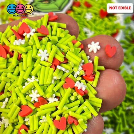 Christmas Character Fimo Mix Heart Snowflakes Fake Sprinkles Confetti Funfetti Sprinkle