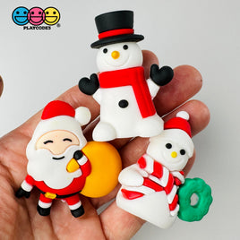 Large Size Christmas Delight Cupcake Toppers Fake Food With Standing Sticks To Assemble - Santa &