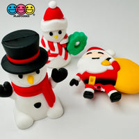 Large Size Christmas Delight Cupcake Toppers Fake Food With Standing Sticks To Assemble - Santa &