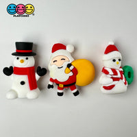 Large Size Christmas Delight Cupcake Toppers Fake Food With Standing Sticks To Assemble - Santa &