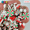 Christmas Chocolate Heart Classic Holiday Peppermint Snowflake Fake Clay Sprinkles Decoden Fimo