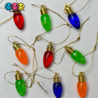Fake Christmas Light Bulb Ornament Holiday Red Green Orange Blue With String Cabochons Decoden