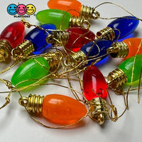 Fake Christmas Light Bulb Ornament Holiday Red Green Orange Blue With String Cabochons Decoden