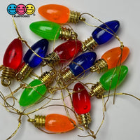 Fake Christmas Light Bulb Ornament Holiday Red Green Orange Blue With String Cabochons Decoden