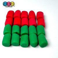 Christmas Fake Marshmallow Desserts Bakes Green Red Holiday Cabochons Decoden Charm 20 Pcs